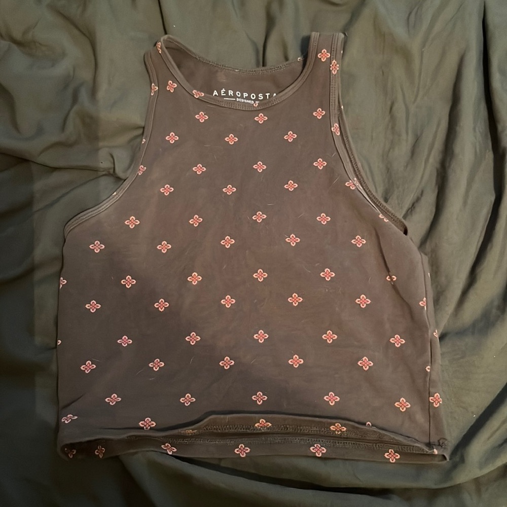 green and pink cropped tank top from aeropostale